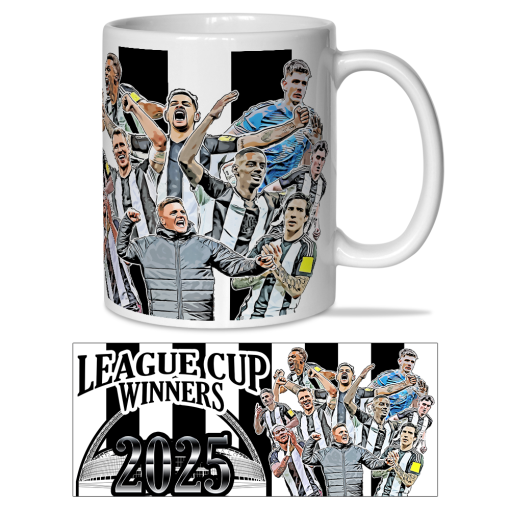 Newcastle Utd League Cup Winners 2025 Mug Toon Army