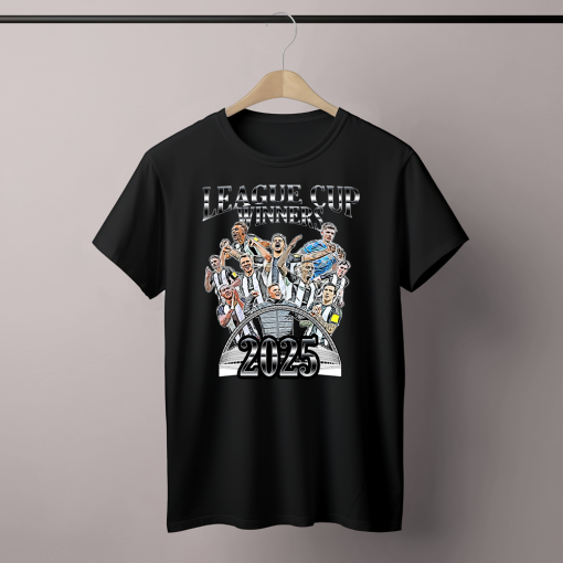 Newcastle Utd League Cup Final Winners 2025 Black T-Shirt Tee - Image 3